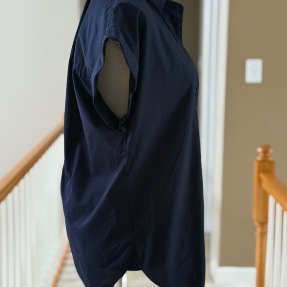 J. Crew Tall Short Sleeve Pullover Shirt in Navy, Size 10 - Picture 7 of 11